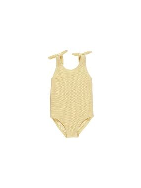 Rylee & Cru Swimwear Millie One Piece Yellow Crochet